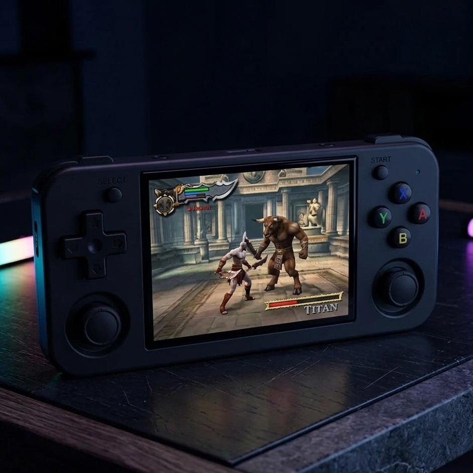 Fidgix Nova H™ console with a game displayed on its screen, set against a dark background.