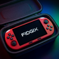 Red Fidgix Nano Pro™ console with 'FIDGIX' branding in a black carrying case.