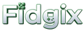 Logo of Fidgix with a green and gray color scheme on a white background