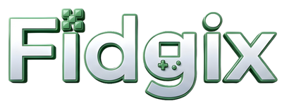Logo of Fidgix with a green and gray color scheme on a white background